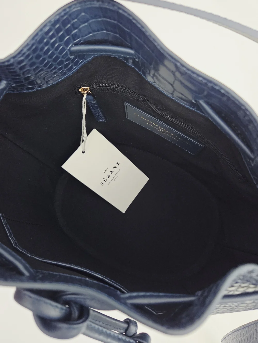 NWT SEZANE FARROW BAG - DENIM CROCO - Picture 6 of 9